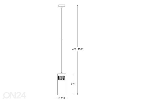 Riippuvalaisin Gem Chrome Ø 11 cm mitat