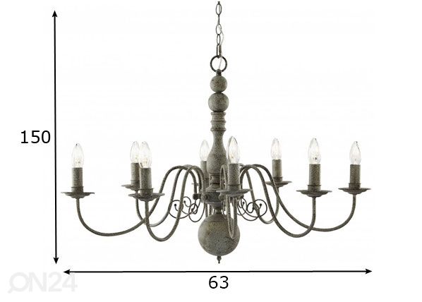 Riippuvalaisin Greythorne mitat