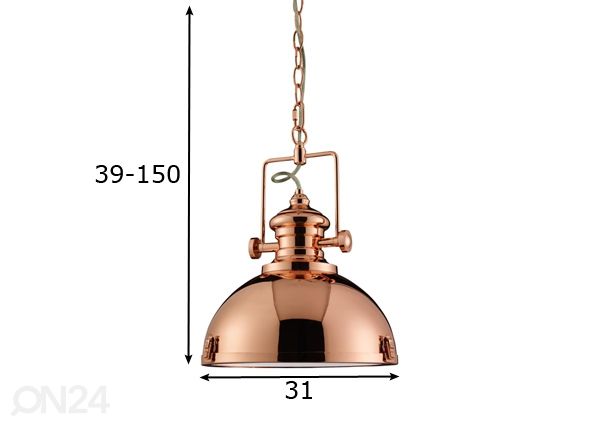 Riippuvalaisin Industrial mitat