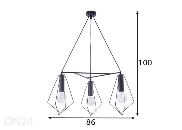 Riippuvalaisin Kair-3 3 mitat