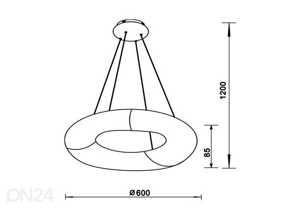 Riippuvalaisin Lima LED Ø 60 cm mitat