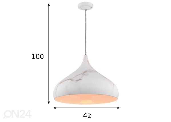 Riippuvalaisin Marble mitat