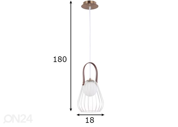 Riippuvalaisin Modern mitat