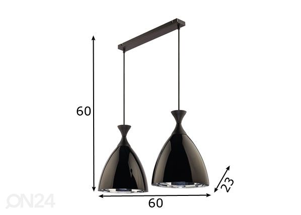 Riippuvalaisin Nero Black-2 mitat