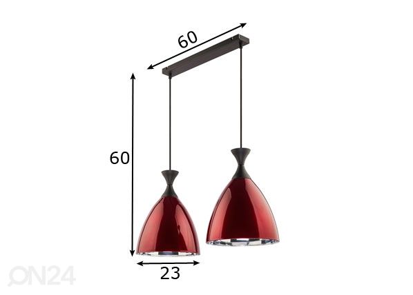 Riippuvalaisin NERO RED-2 mitat