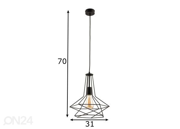 Riippuvalaisin Oro Black Ø 31 cm mitat