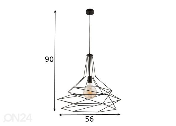 Riippuvalaisin Oro Black Ø 56 cm mitat