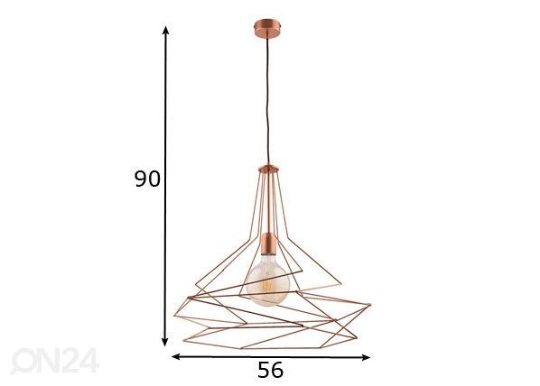 Riippuvalaisin Oro Copper Ø 56 cm mitat