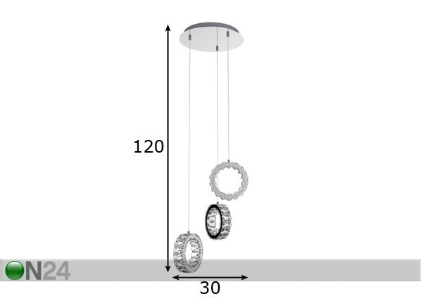 Riippuvalaisin Platt-3 LED mitat