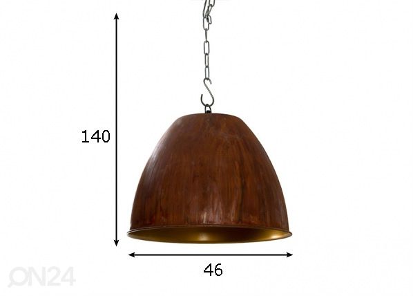 Riippuvalaisin Rusty mitat