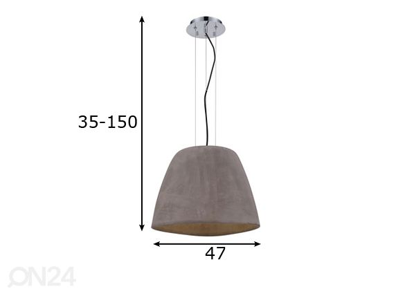Riippuvalaisin Triangle mitat
