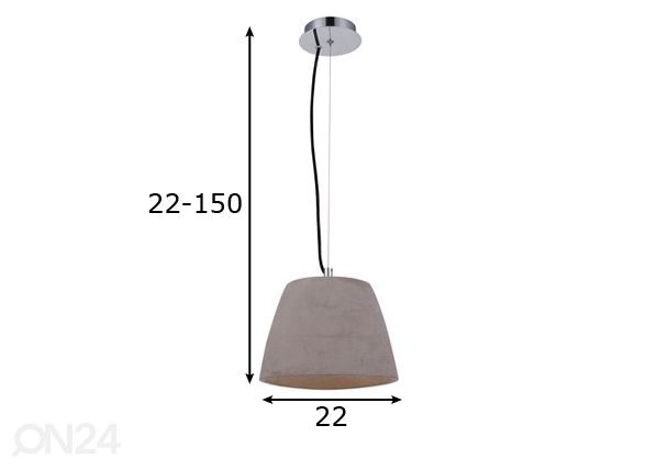 Riippuvalaisin Triangle mitat