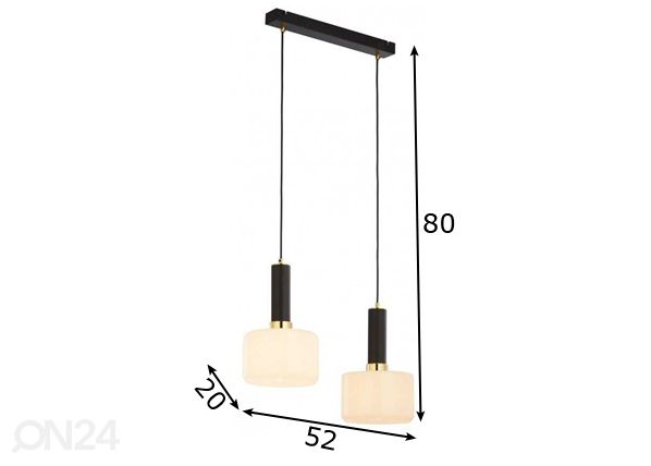 Riippuvalaisin Vanes 2 MS/BI mitat
