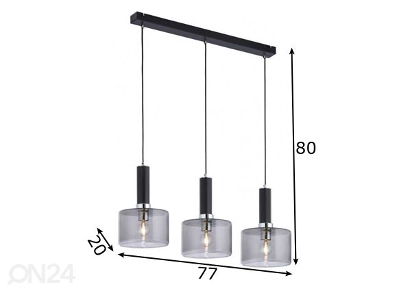Riippuvalaisin Vanes 3 CH/DY mitat