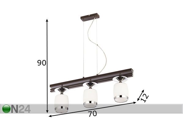 Riippuvalaisin Vento-2 3 mitat