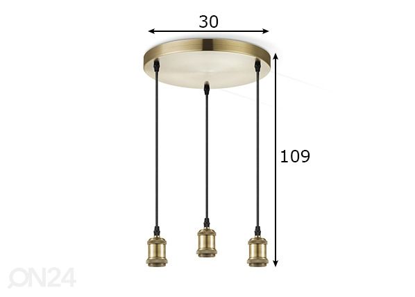 Riippuvalaisin Vintage mitat