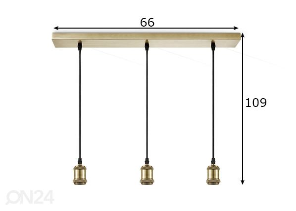 Riippuvalaisin Vintage mitat