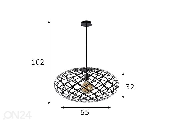 Riippuvalaisin Wolfram mitat
