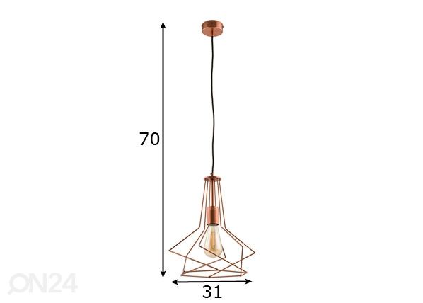 RiippuvalaisinOro Copper Ø 31 cm mitat