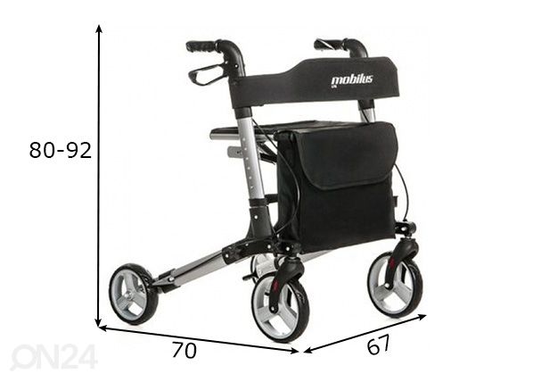 Rollaattori MOBILUS mitat