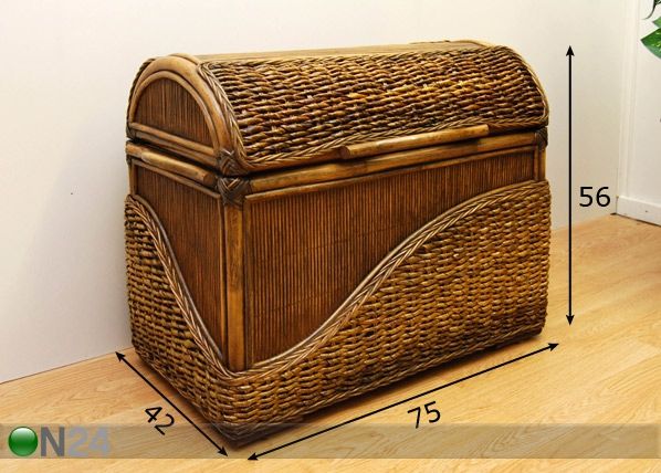 Rottinkiarkku LOMBOK 75x42 cm mitat