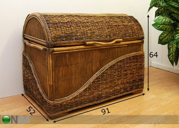 Rottinkiarkku LOMBOK 91x52 cm mitat