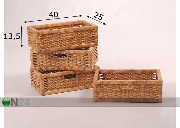 Rottinkikorit, 4 kpl mitat