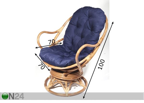 Rottinkinojatuoli ROCKER mitat