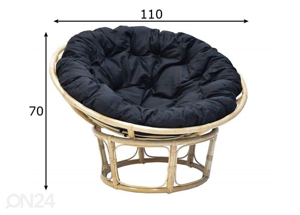 Rottinkituoli Papasan mitat