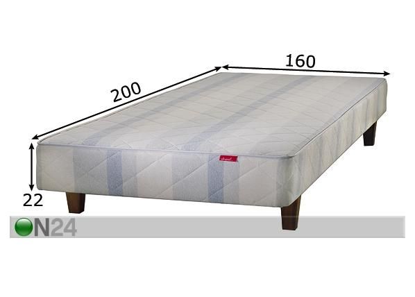 Runkosänky CLASSIC, tumma 160x200 cm mitat