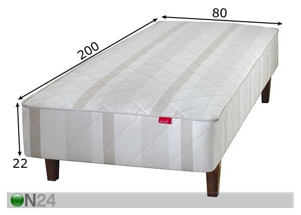 Runkosänky CLASSIC vaalea 80x200 cm mitat
