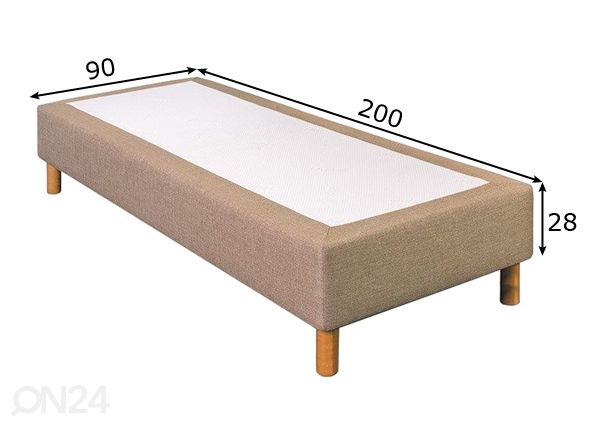 Runkosänky Hypnos Luna kaksinkertaisella jousituksella pocket 90x200 cm mitat
