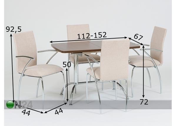 Ruokailuryhmä mitat