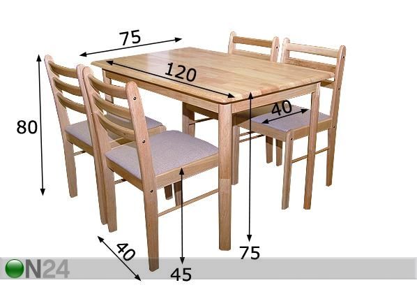 Ruokailuryhmä ELIISA mitat