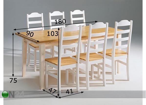 Ruokailuryhmä SCALA mitat