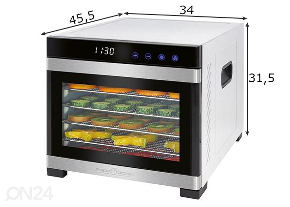 Ruokakuivuri ProfiCook mitat