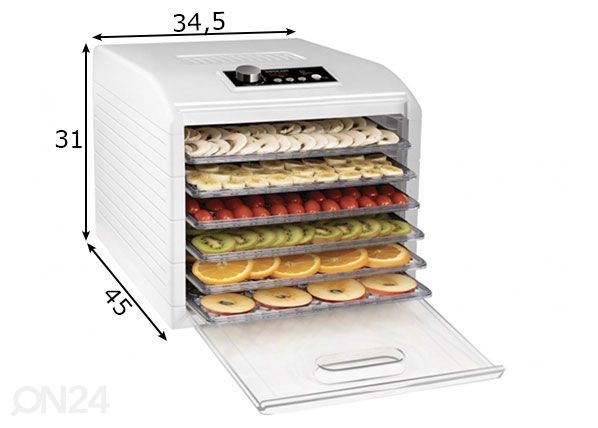 Ruokakuivuri Sencor mitat