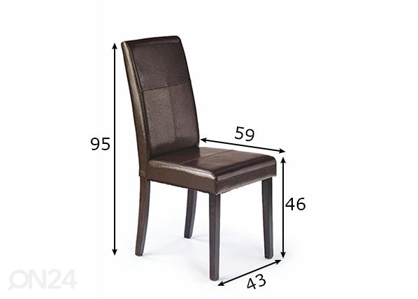 Ruokapöydän tuoli, 2 kpl mitat