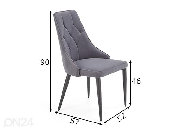 Ruokapöydän tuoli, 2 kpl mitat