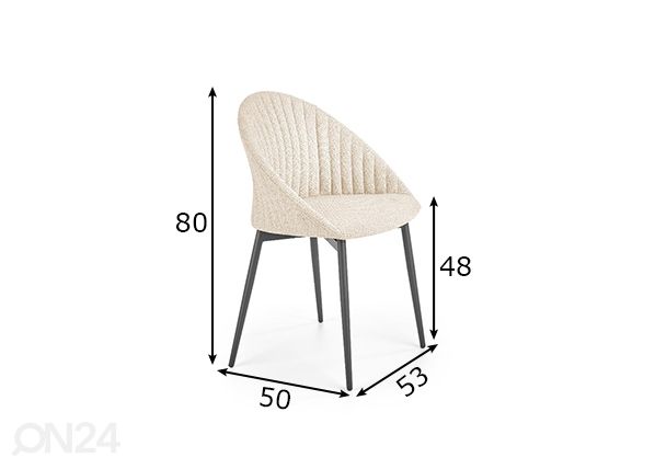 Ruokapöydän tuoli, 2 kpl mitat