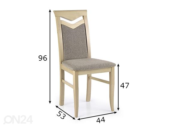 Ruokapöydän tuoli, 2 kpl mitat