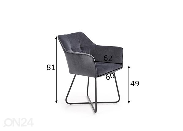 Ruokapöydän tuoli, 2 kpl mitat