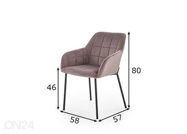 Ruokapöydän tuoli, 2 kpl mitat