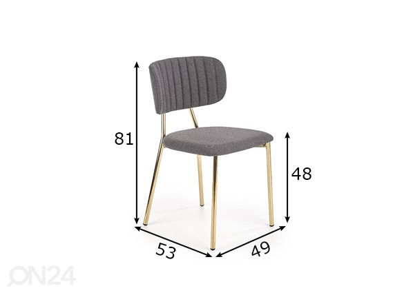 Ruokapöydän tuoli, 2 kpl mitat