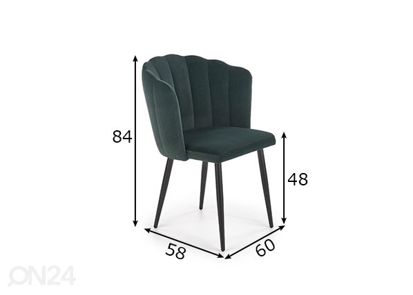 Ruokapöydän tuoli, 2 kpl mitat