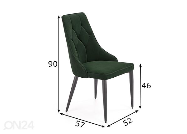 Ruokapöydän tuoli, 2 kpl mitat