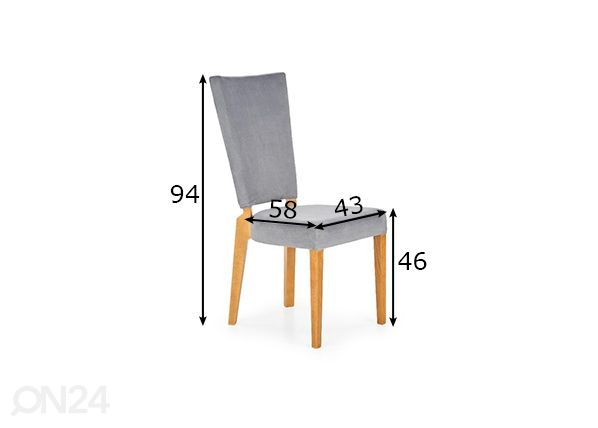 Ruokapöydän tuoli, 2 kpl mitat