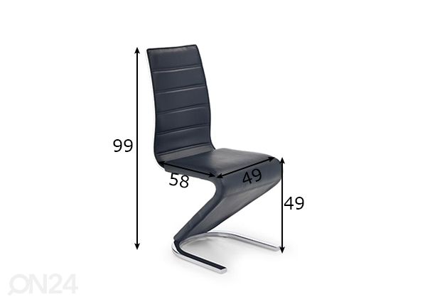 Ruokapöydän tuoli, 2 kpl mitat