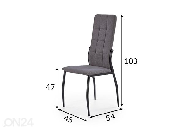 Ruokapöydän tuoli, 4 kpl mitat