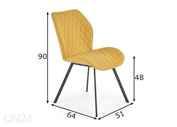 Ruokapöydän tuoli, 4 kpl mitat
